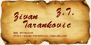 Živan Taranković vizit kartica